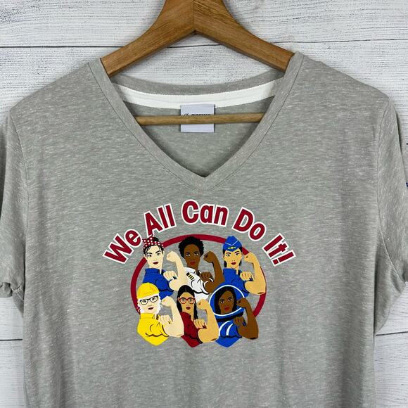 Boeing Womens Large We Can Do It Rosie Riveter Short Sleeve Graphic T-Shirt Gray - Picture 3 of 10